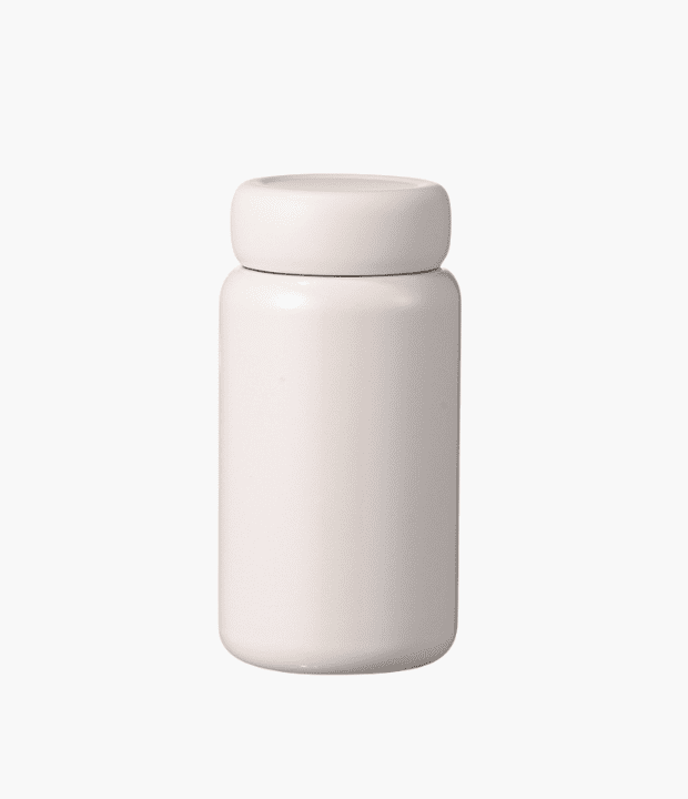 minimalist matte ceramic style small thermos bottle for daily carry