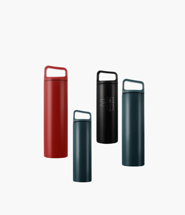 matte black stainless steel thermos bottle with screw lid for custom logo branding